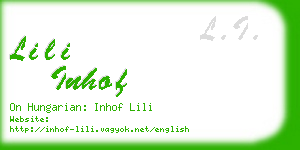 lili inhof business card